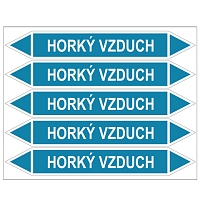 Značení potrubí, horký vzduch